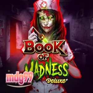 Tampilan visual slot Book of Madness Deluxe dengan tema rumah sakit jiwa yang mencekam